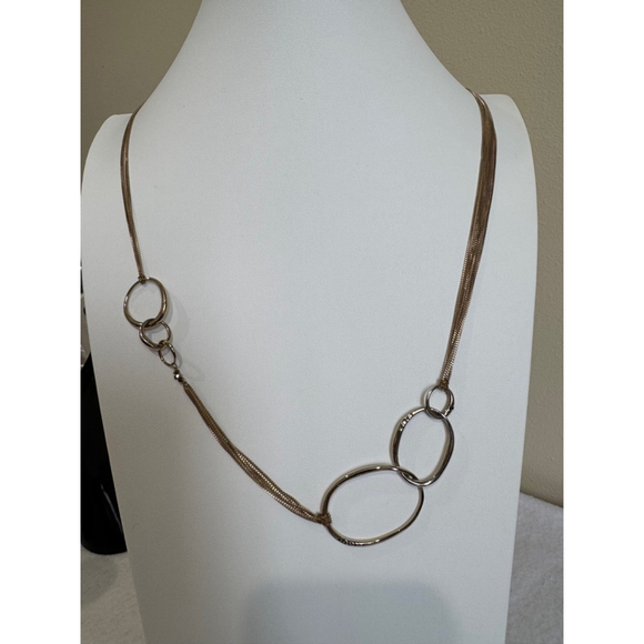 Satellite Jewelry - Satellite Paris Necklace Gold Tone multi strand circle station 36-39” necklace